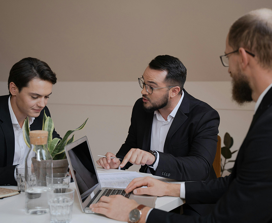 Leadership team reviewing the economics of the business